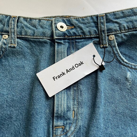 NWT FRANK & OAK DISTRESSED DENIM MINI SKIRT - 29 - Picture 2 of 9